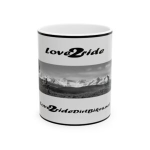 Love 2 Ride Dirt Bikes Ceramic Mug - Adventure Enthusiast Coffee Cup