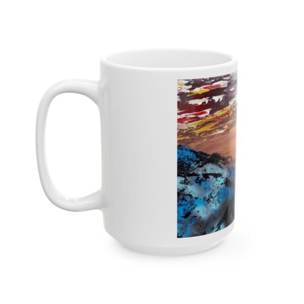 Motocross inspired abstract Ceramic Mug, (11oz, 15oz) - Image 7