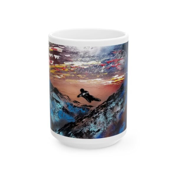 Motocross inspired abstract Ceramic Mug, (11oz, 15oz) - Image 5