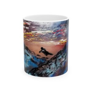 Motocross inspired abstract Ceramic Mug, (11oz, 15oz)