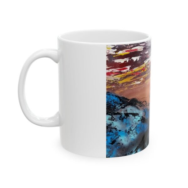 Motocross inspired abstract Ceramic Mug, (11oz, 15oz) - Image 3