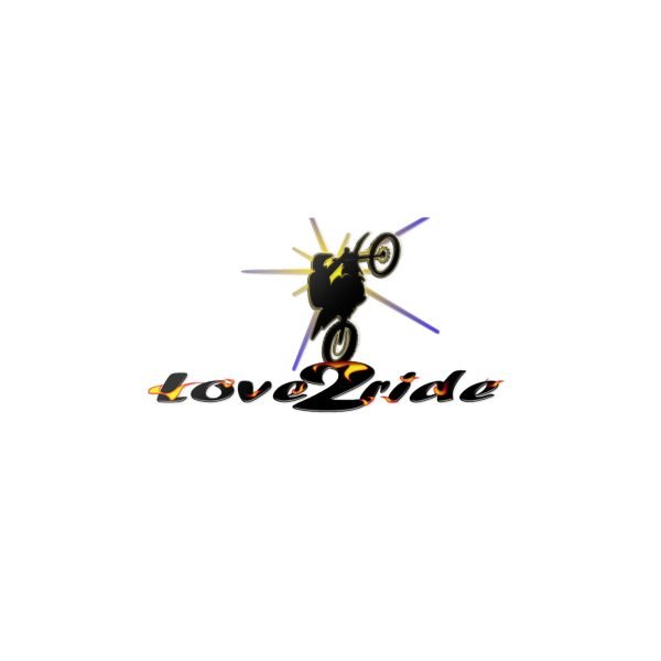 Love2Ride Transparent Logo Die-Cut Stickers, (DTF)