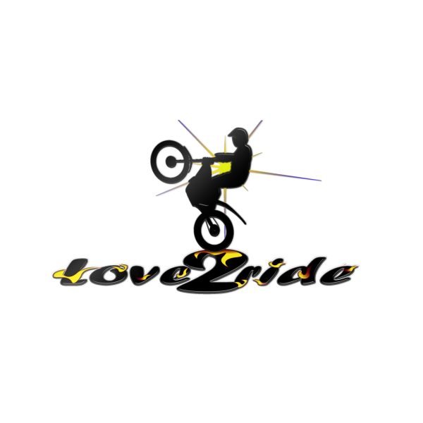 Love2Ride Trials Transparent Logo Die-Cut Stickers, (DTF)